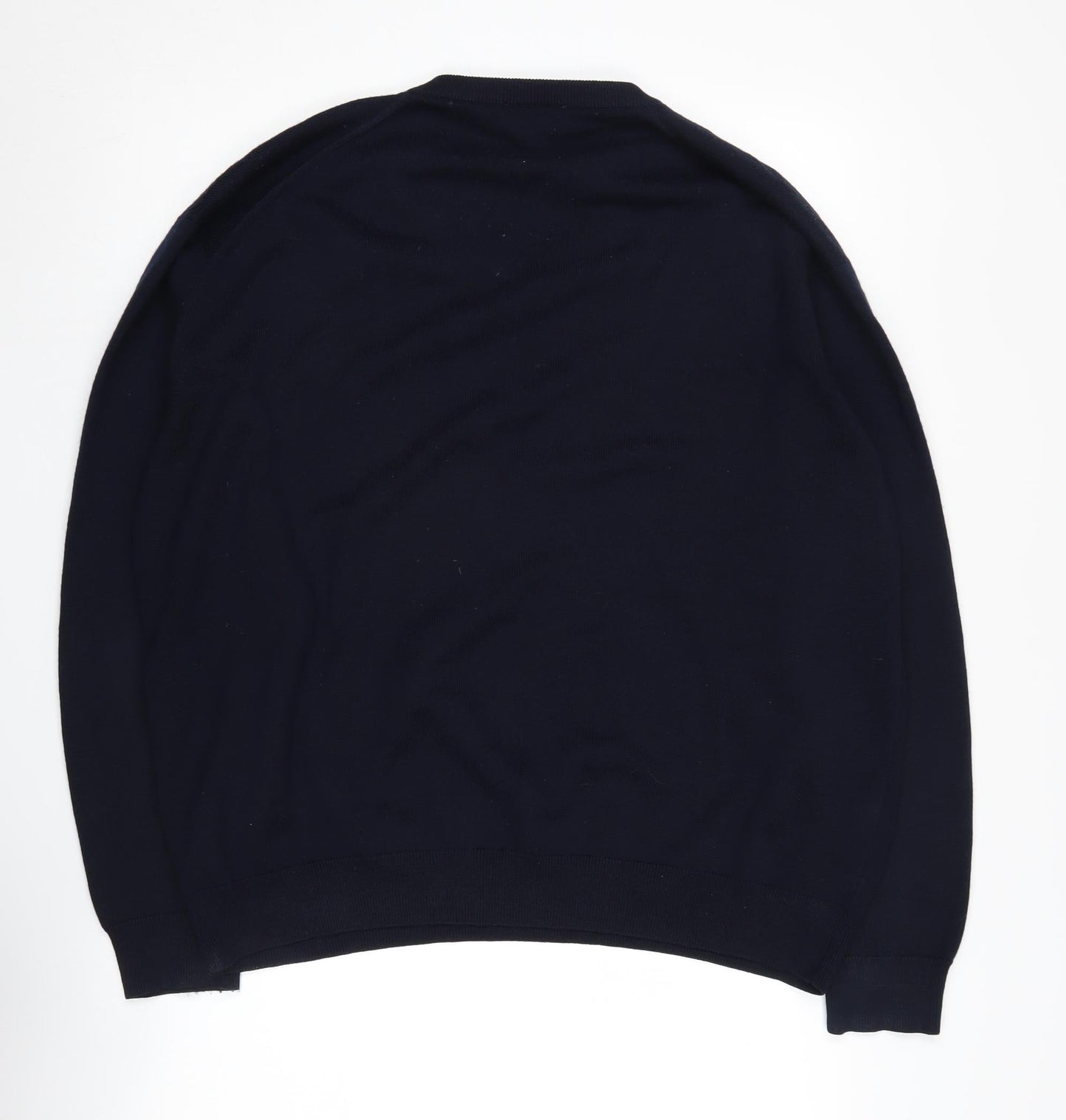 Lacoste Men's Black V-Neck Wool Pullover Jumper Size L