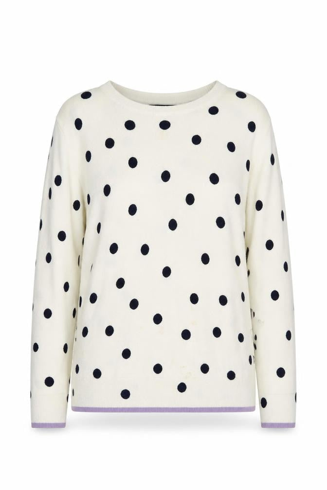 Marks and Spencer Women's White Polka Dot Pullover Jumper Size 12