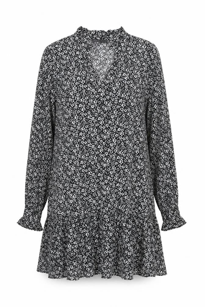 Front view of Marks & Spencer Floral Shift Dress, size 12, Black