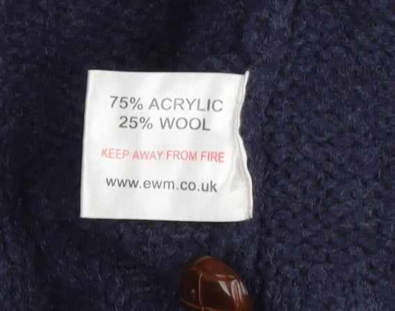 James Pringle Men's Blue Cardigan, Size L, Cable-Knit