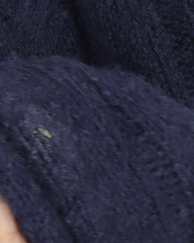 James Pringle Men's Blue Cardigan, Size L, Cable-Knit