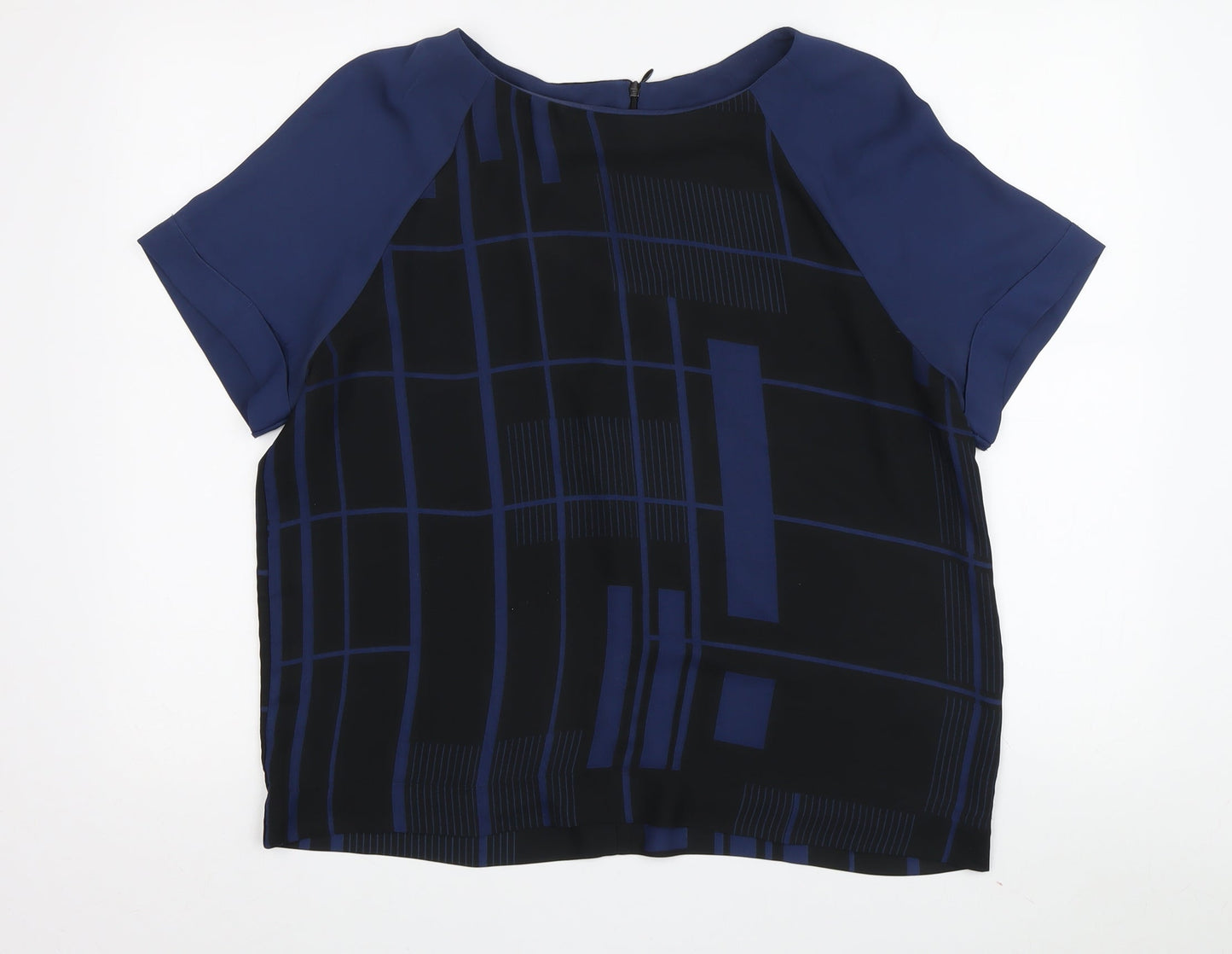Next Women's Geometric Blouse - Size 14, Black/Blue