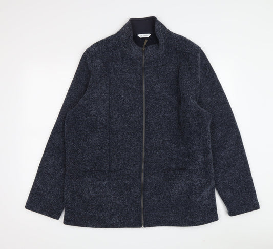 Marks and Spencer Women's Blue Tweed Jacket Size 16
