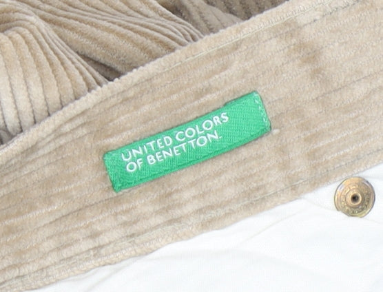 Benetton Men's Beige Corduroy Trousers, Size 46