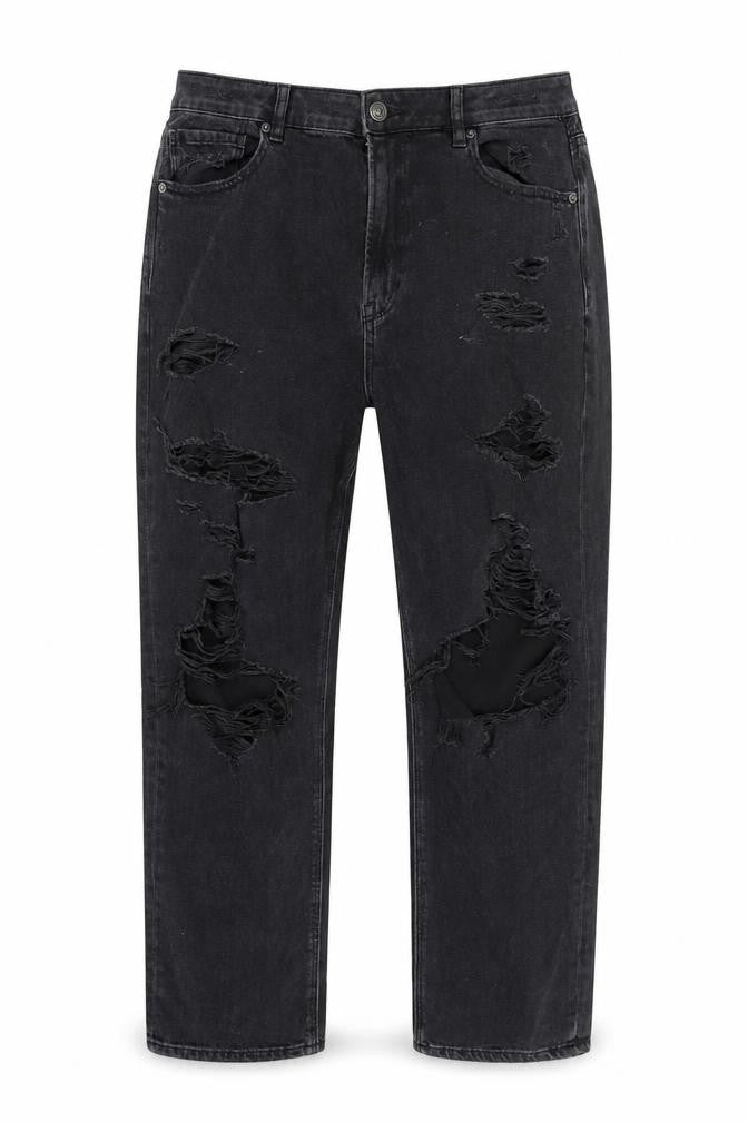 American Eagle Men’s Black Distressed Straight Jeans