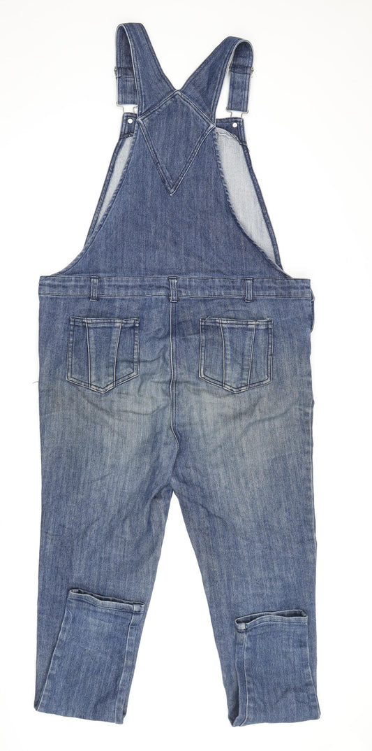 JoJo Maman Bébé Women's Blue Denim Dungaree, Size 12