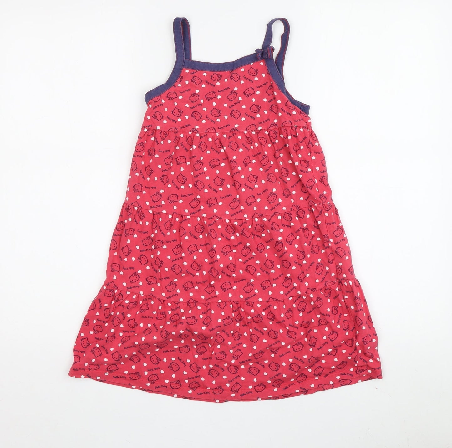 TU Girls Red Hello Kitty A-Line Dress, 7 Years, Fun Cartoon Style
