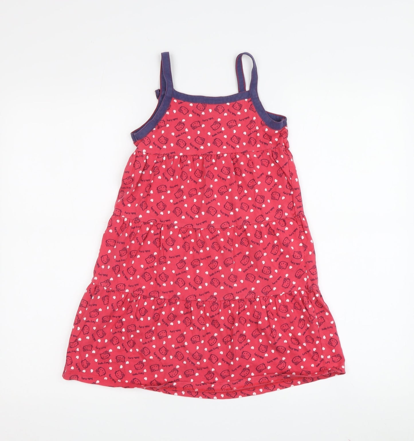 TU Girls Red Hello Kitty A-Line Dress, 7 Years, Fun Cartoon Style