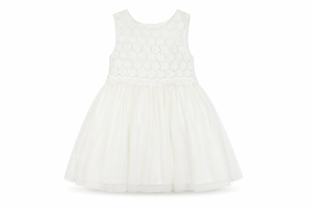 Matalan Girls White Lace A-Line Party Dress 2-3 Years