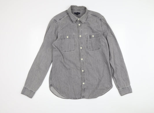 Gap Men's Grey S Button-Up Casual Shirt