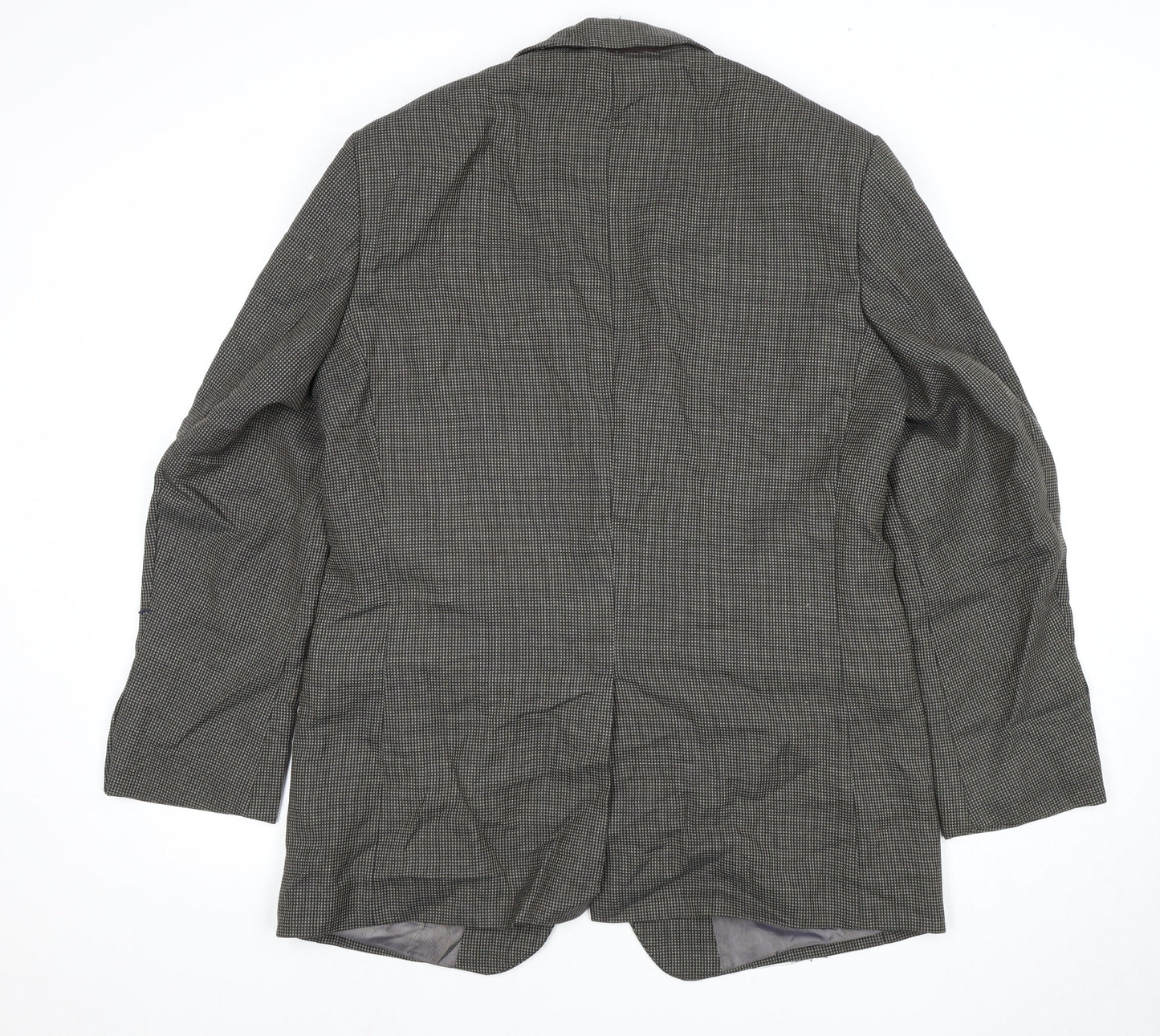 Impressions Men's Grey Check Blazer 42 Regular Wool Classic