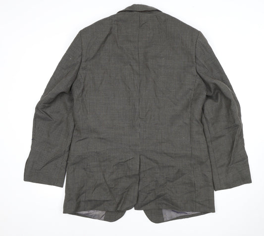 Impressions Men's Grey Check Blazer 42 Regular Wool Classic