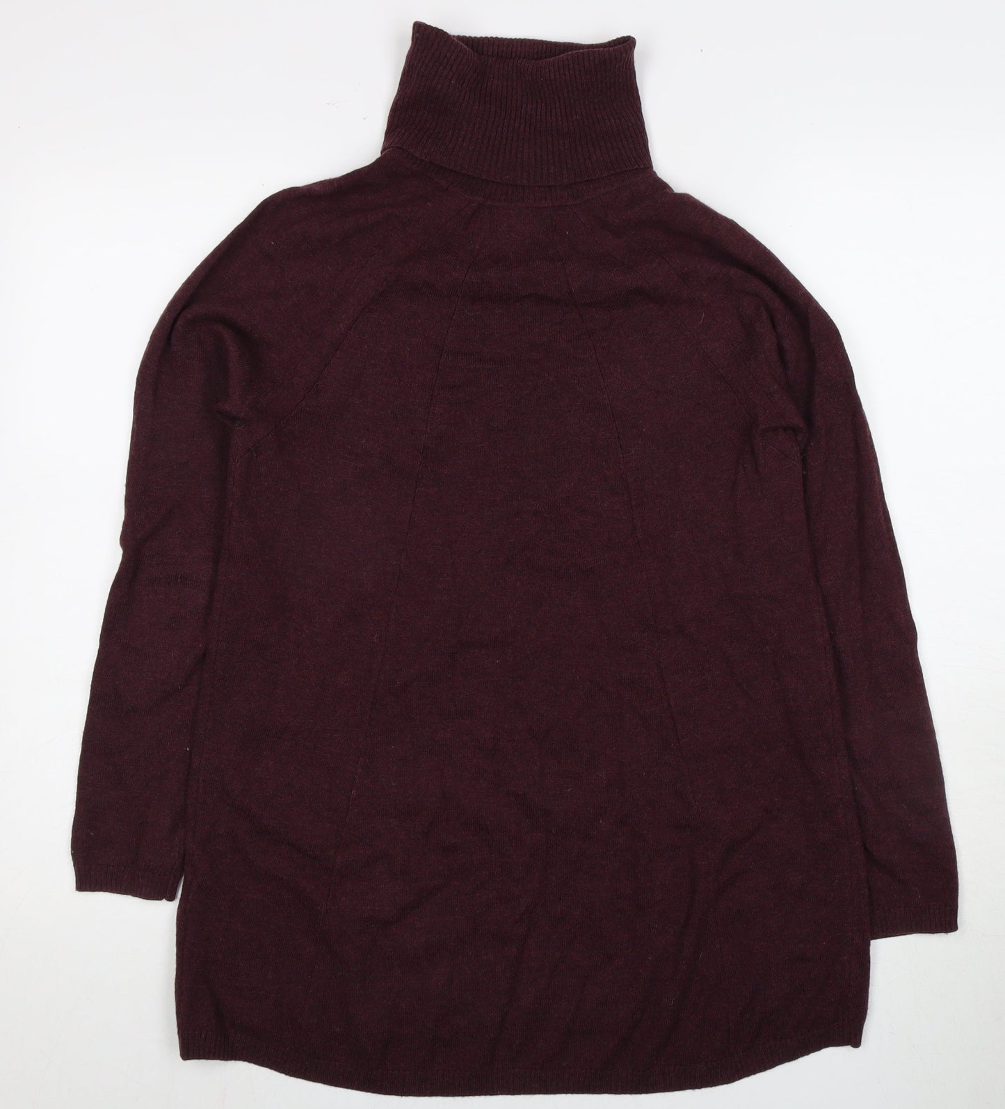 FatFace Women's Purple Roll Neck Tunic Jumper Size 8