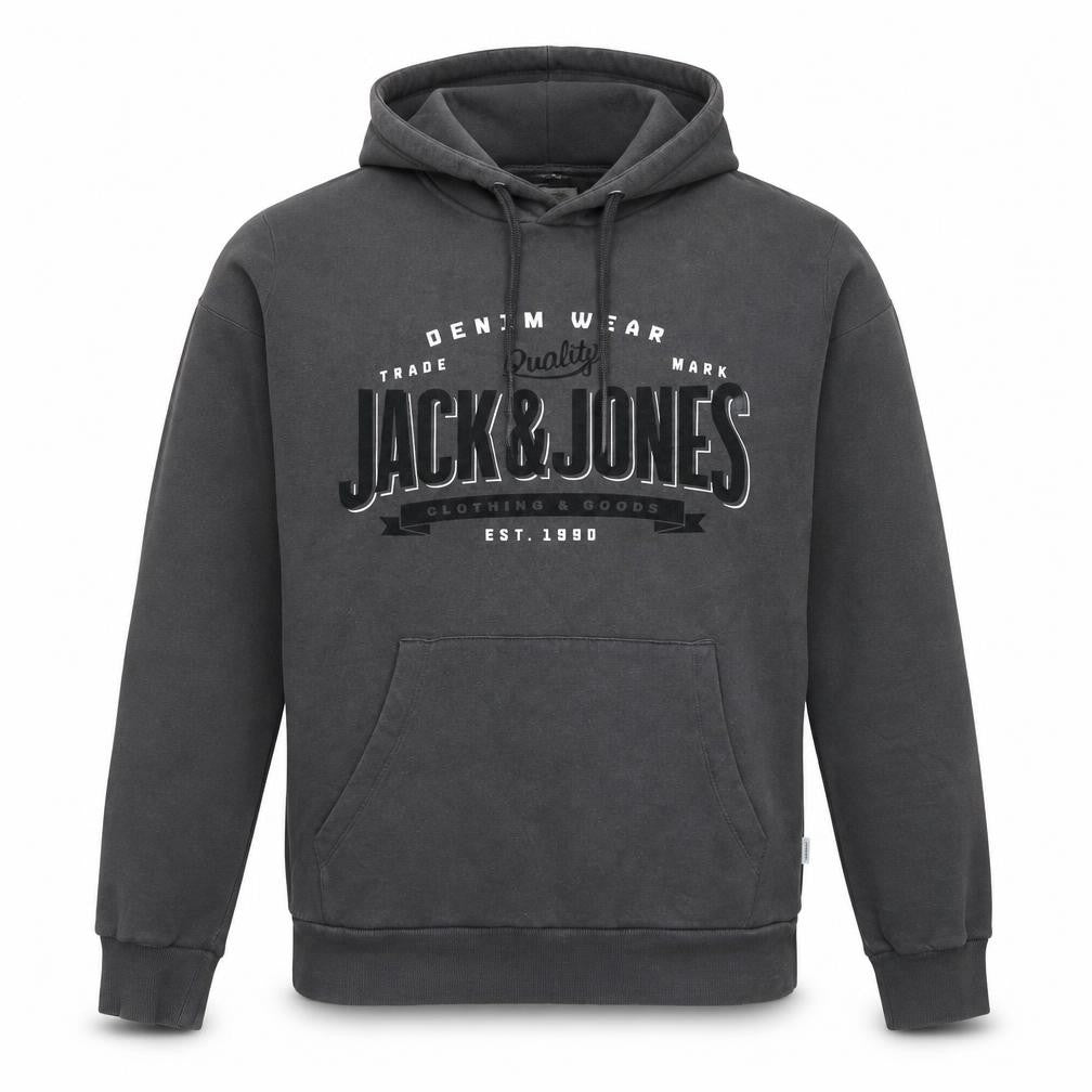 Mens UK M Regular JACK & JONES Black Pullover Hoodie