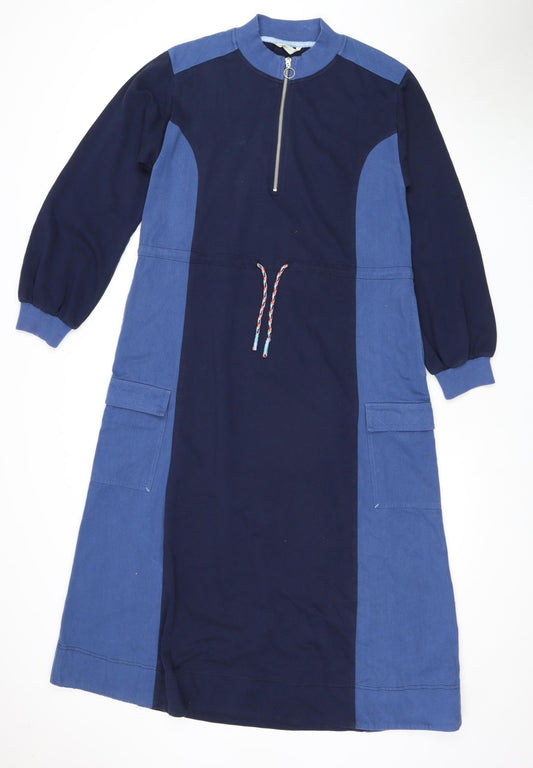 White Stuff Blue Colourblock Dress - UK 10