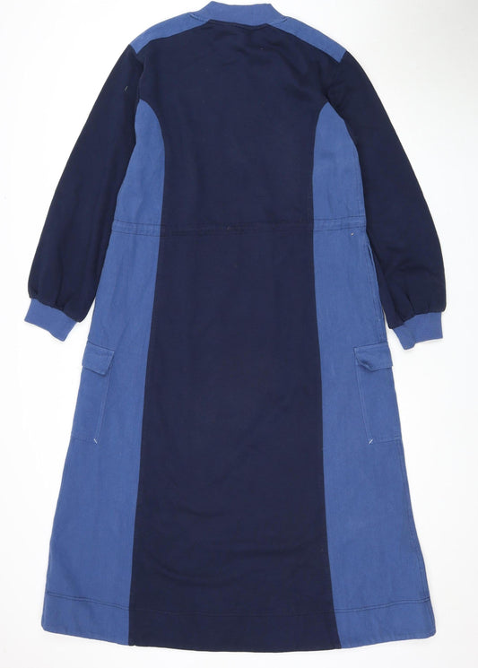 White Stuff Blue Colourblock Dress - UK 10