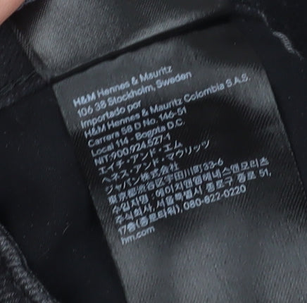 H&M Women's Black High-Rise Straight Jeans, Size 10