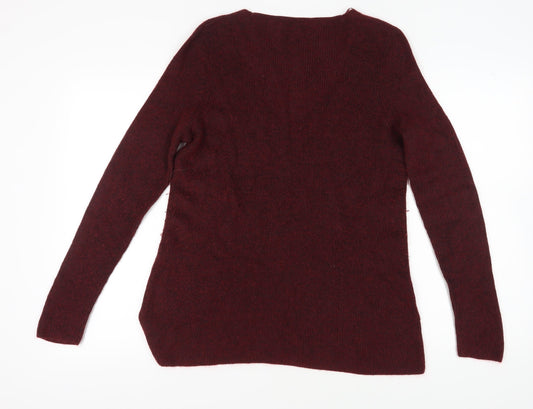 Fat Face Women's Red V-Neck Pullover Jumper - Size 10
