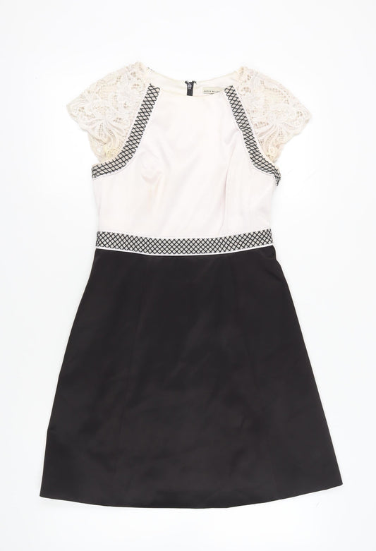 Karen Millen Women's Black Ivory A-Line Dress Size 12