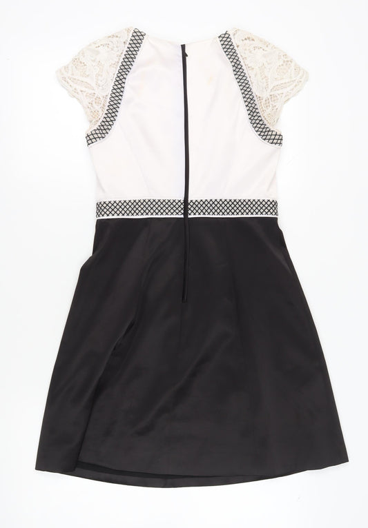 Karen Millen Women's Black Ivory A-Line Dress Size 12