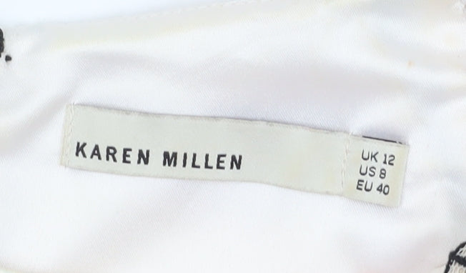 Karen Millen Women's Black Ivory A-Line Dress Size 12