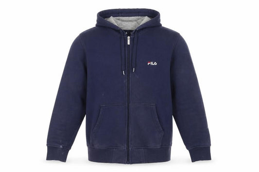 Front view of Fila Men's Blue Full Zip Hoodie -, size M