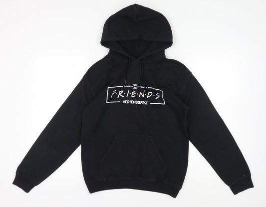 Friends Black Pullover Hoodie, Unisex Adults S