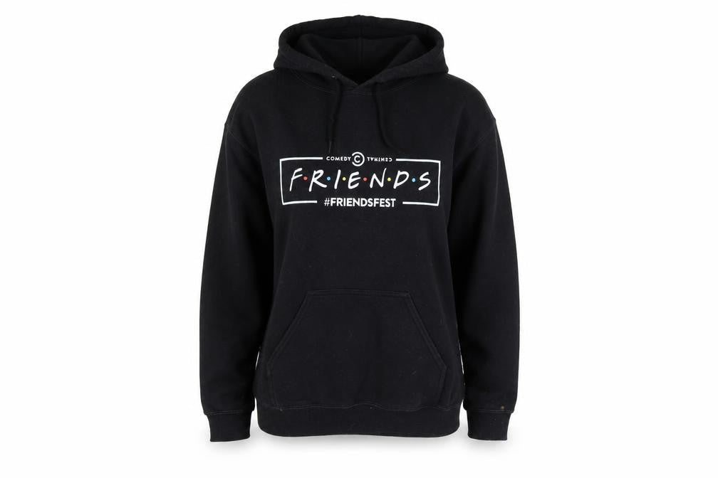 Unisex Adults UK S Regular Friends Black Pullover Hoodie