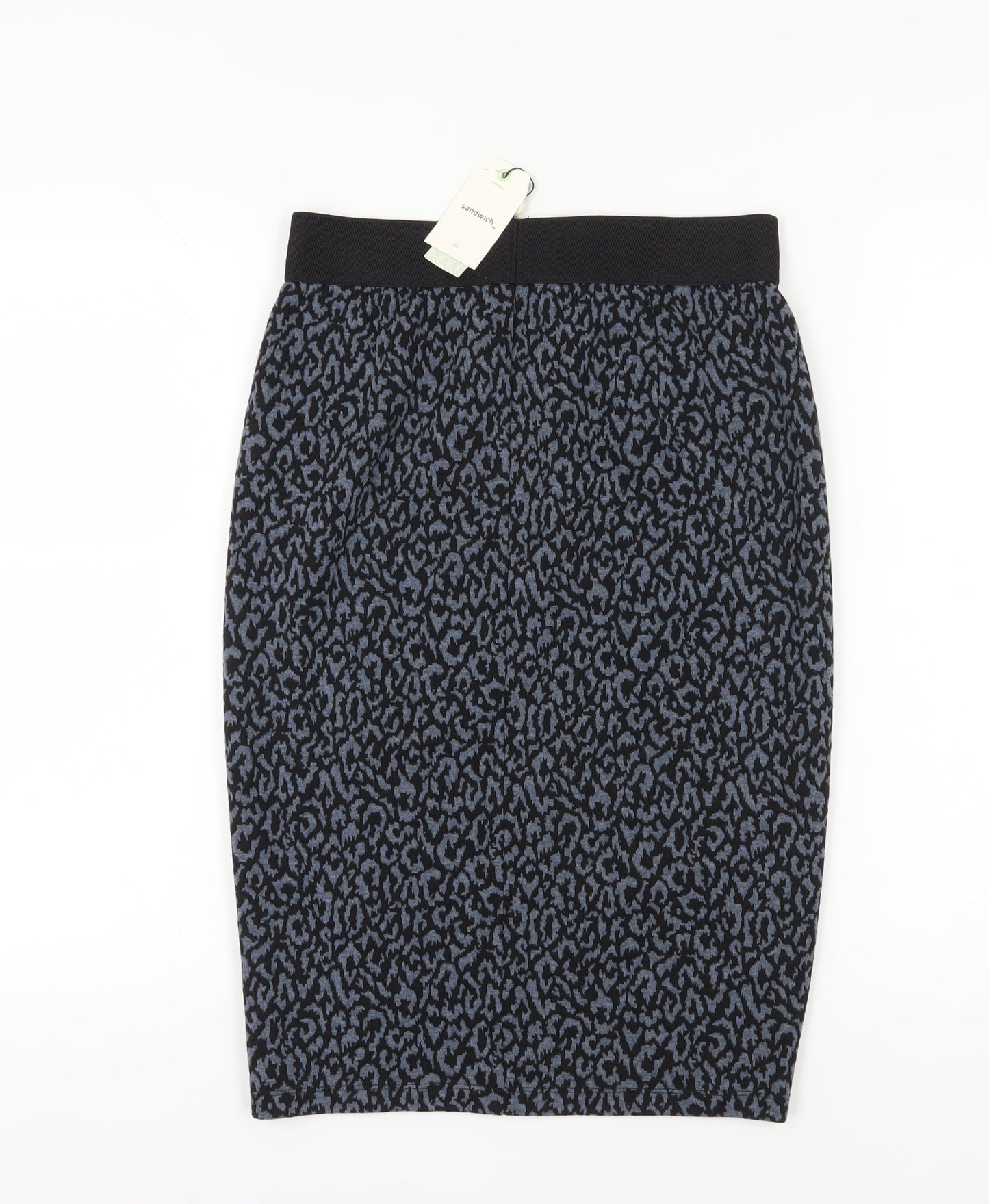Sandwich Women's Blue Black Animal Print Pencil Skirt S