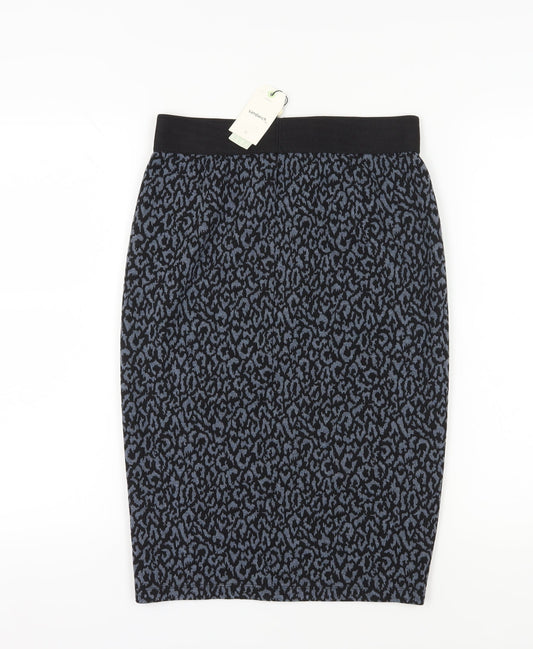 Sandwich Women's Blue Black Animal Print Pencil Skirt S