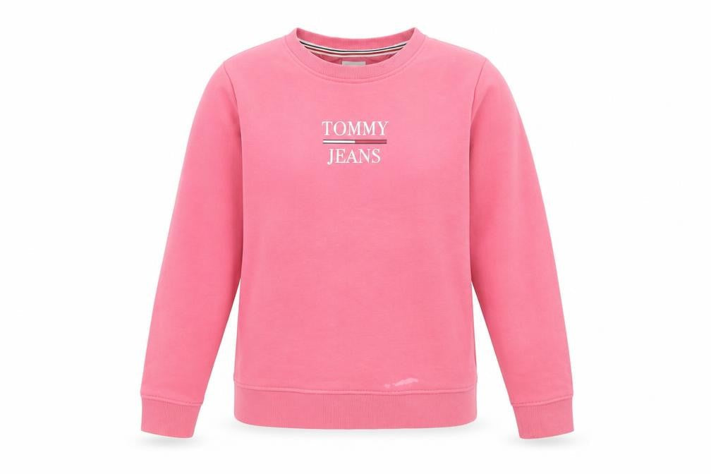 Womens UK M Regular Tommy Jeans Pink Pullover Sweatshirt