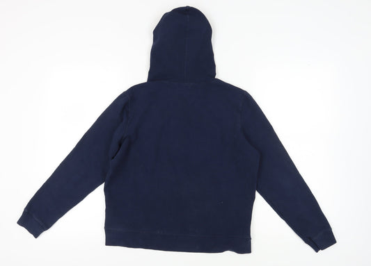 GAP Girls Blue Pullover Hoodie - Size L, Logo Accent