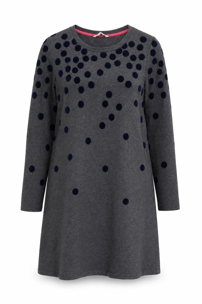 Boden Women's Grey Polka Dot Shift Dress Size 12