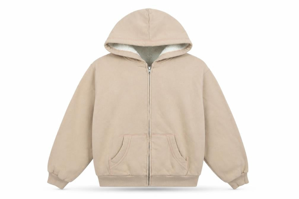 Womens UK M Regular Hollister Beige Full Zip Hoodie
