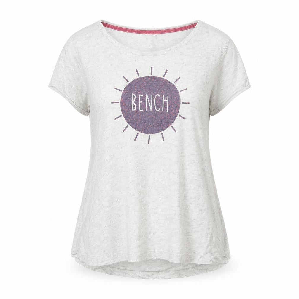 Womens UK Size S Bench White Cotton Blend T-Shirt