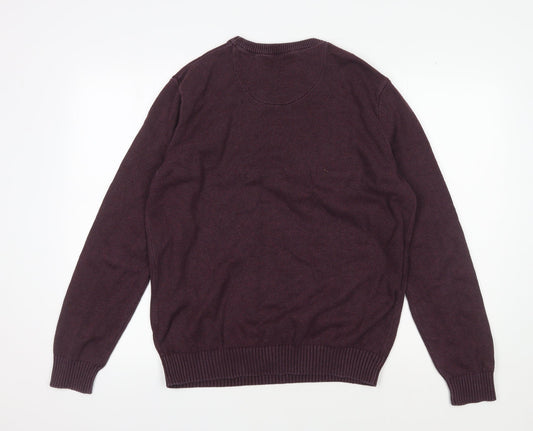 Maine Men's Purple Cotton Pullover Jumper M