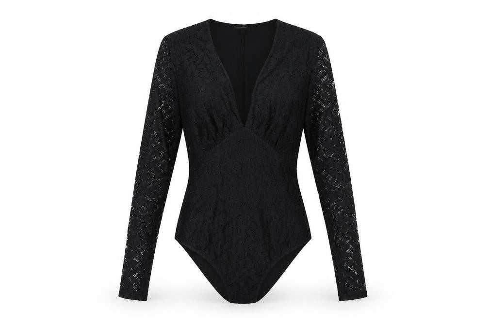 River Island Women's Black Lace Wrap Blouse Size 10
