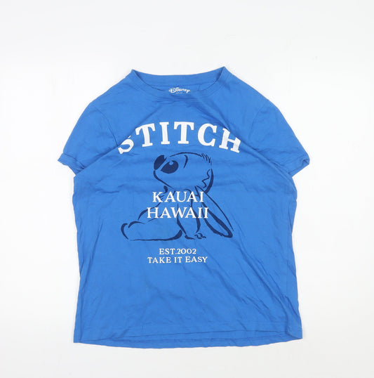 Disney Women's Blue Stitch T-Shirt - S, Summer Casual