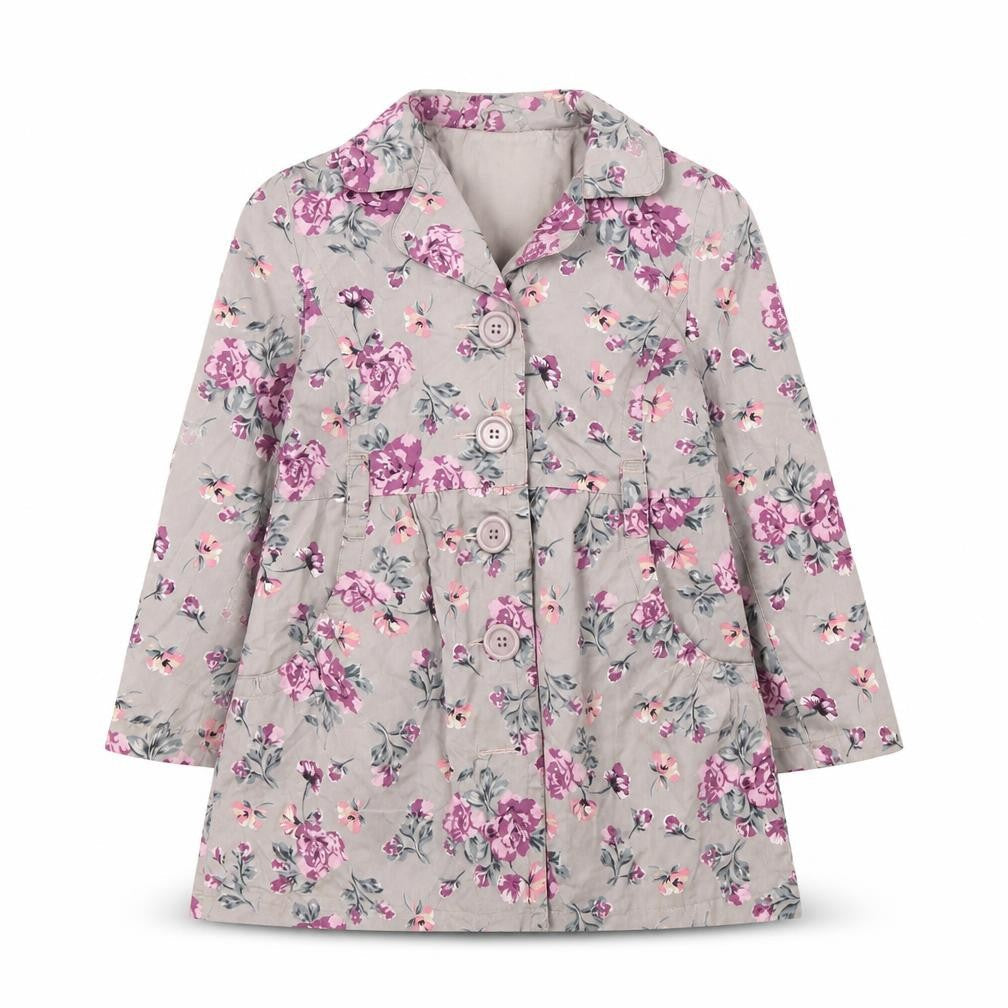 bluezoo Girls Multicoloured Floral Cotton Coat 4 Years