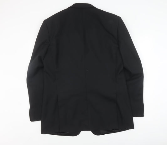 Varteks Men's Black Classic Blazer, Size 44L, Two-Button