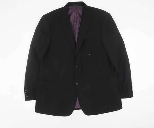Greenwoods Men's Black Regular Fit Blazer, Size 44R