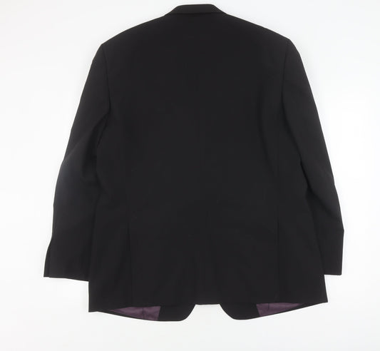 Greenwoods Men's Black Regular Fit Blazer, Size 44R