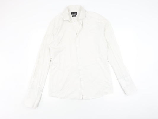 Jeff Banks Men's White Slim Fit Dress Shirt 15.5