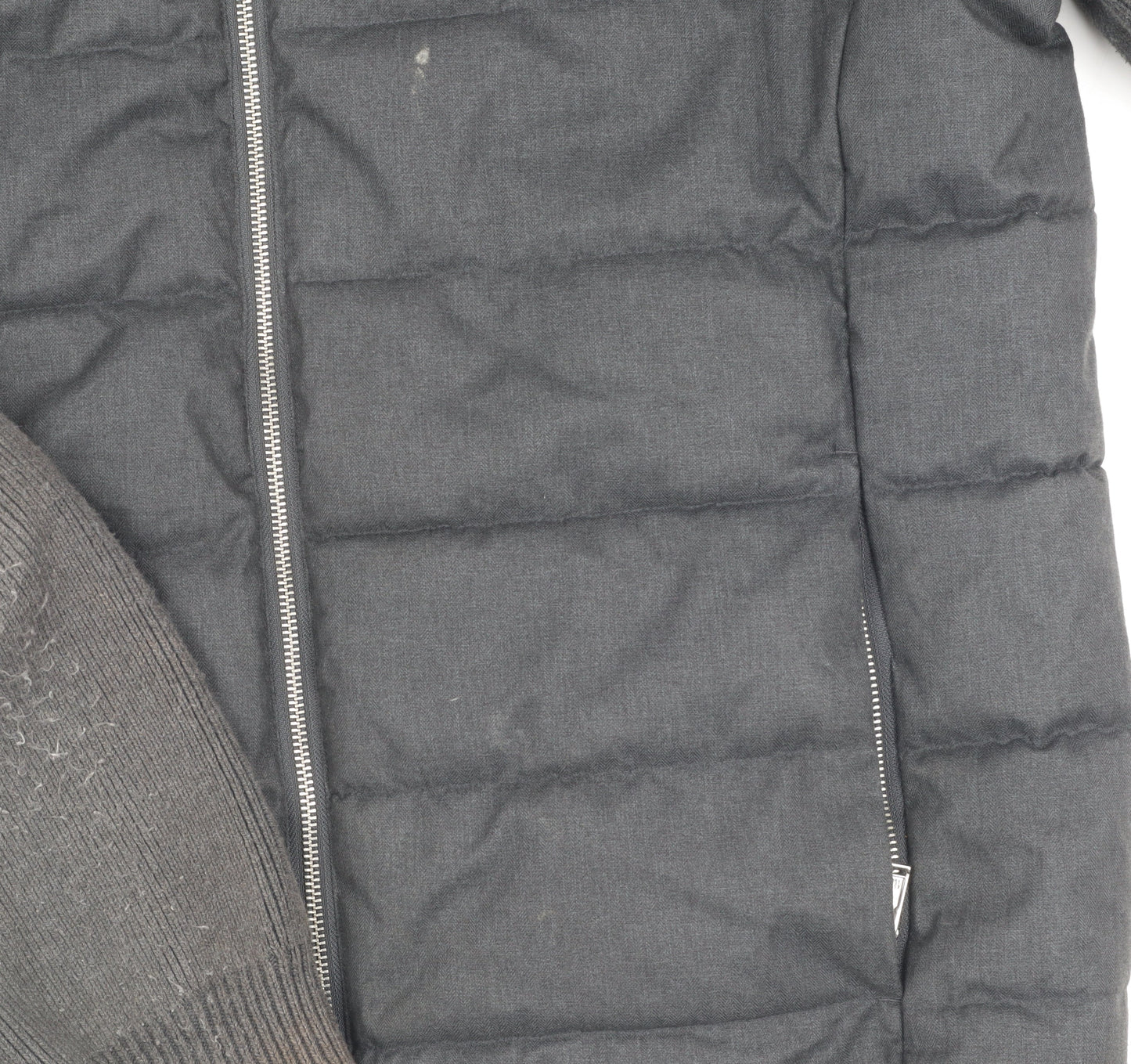 Next Men's XL Grey Puffer Jacket Hooded Polyester Casual