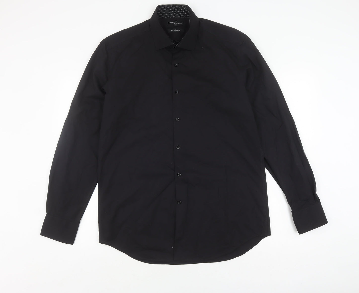 Autograph Men's Black Long Sleeve Slim Fit Shirt