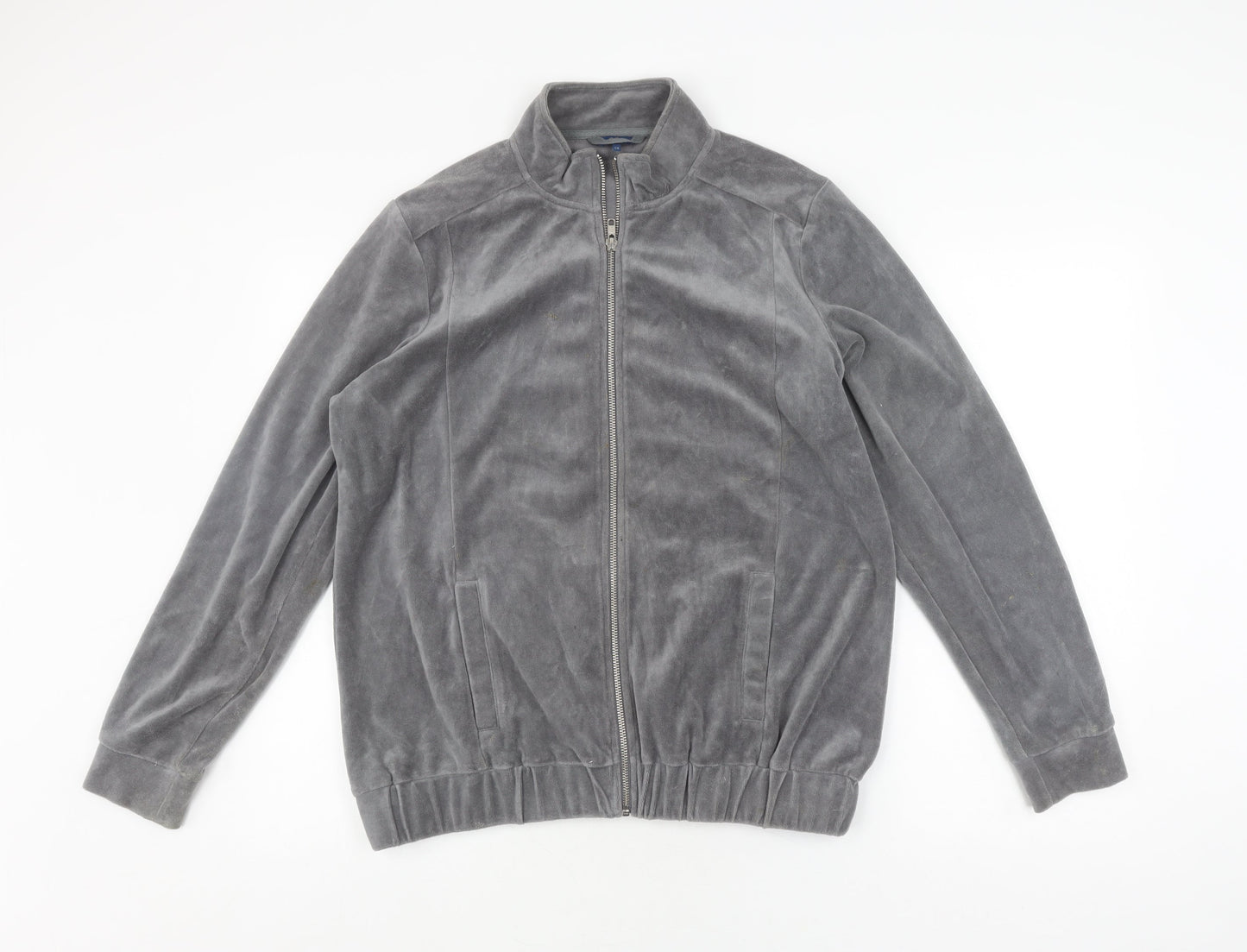 Cotton Traders Women's Grey Velour Jacket Size 14