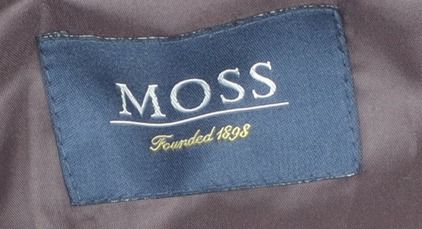 Moss Men's Black Wool Overcoat - Size 42