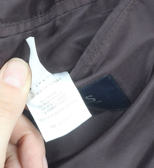 Moss Men's Black Wool Overcoat - Size 42
