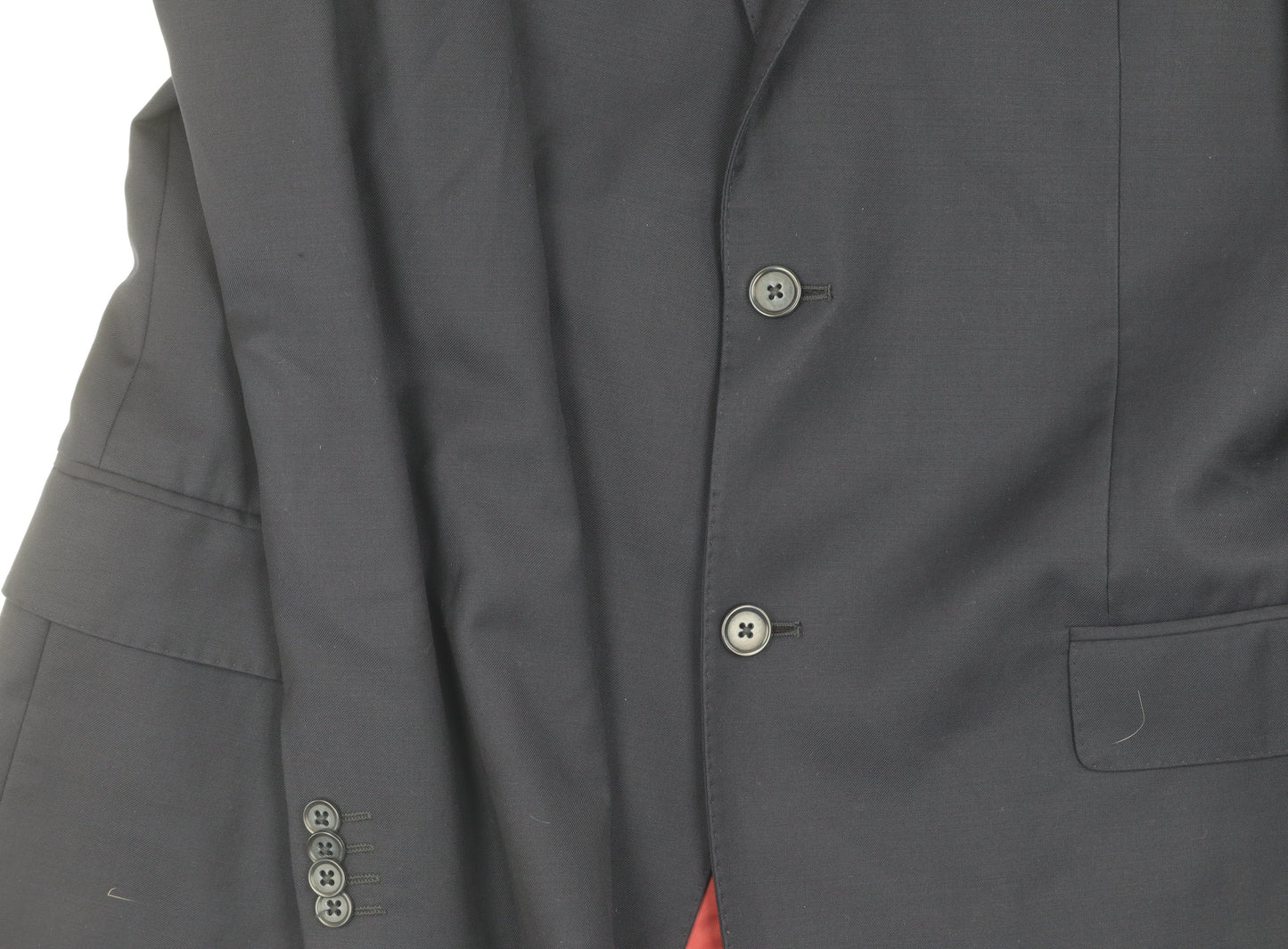 T.M. Lewin Men's Black Blazer 44L Wool Jacket