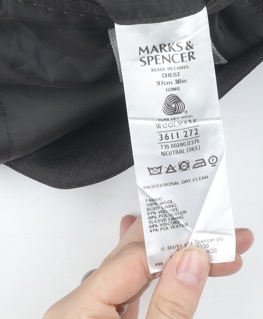 Marks and Spencer Men's Grey 38L Blazer